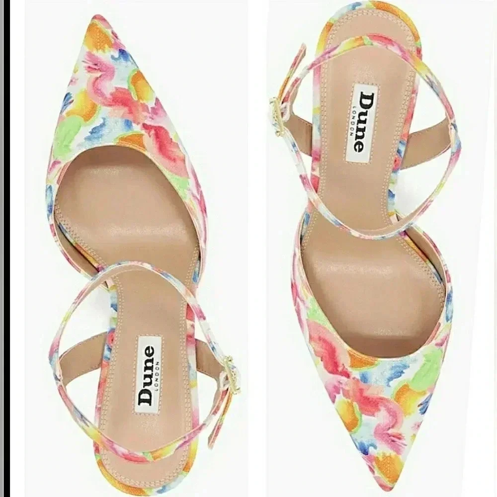 Watercolor Slingback Cocktail Pump Shoes New